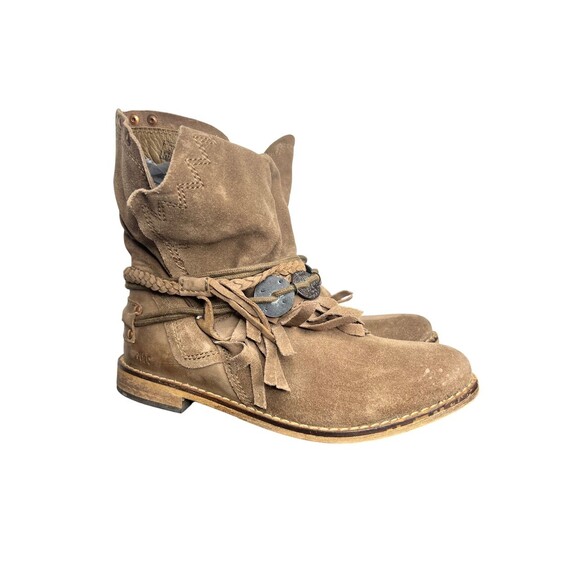 Anthropologie Musse Cloud Boots Women's 6 Brown Suede Fringe Boho Western - Picture 4 of 10
